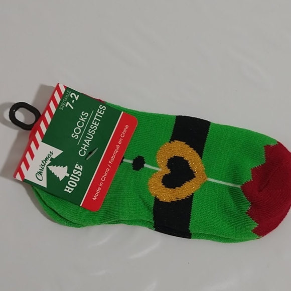Girls Christmas Theme Holiday Ankle Socks Size 7-2 - Picture 2 of 8